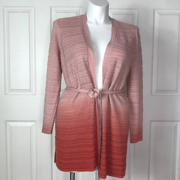 Chico’s pink ombré belted cardigan sz L - Picture 1 of 7
